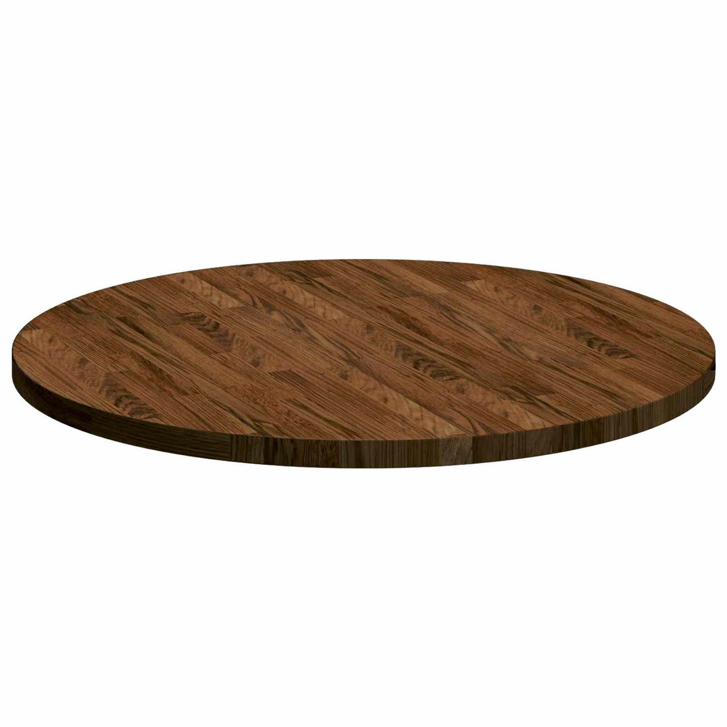 Bordplate Mørk brun Ø 80 x 2,5 cm Massivt Eiketre