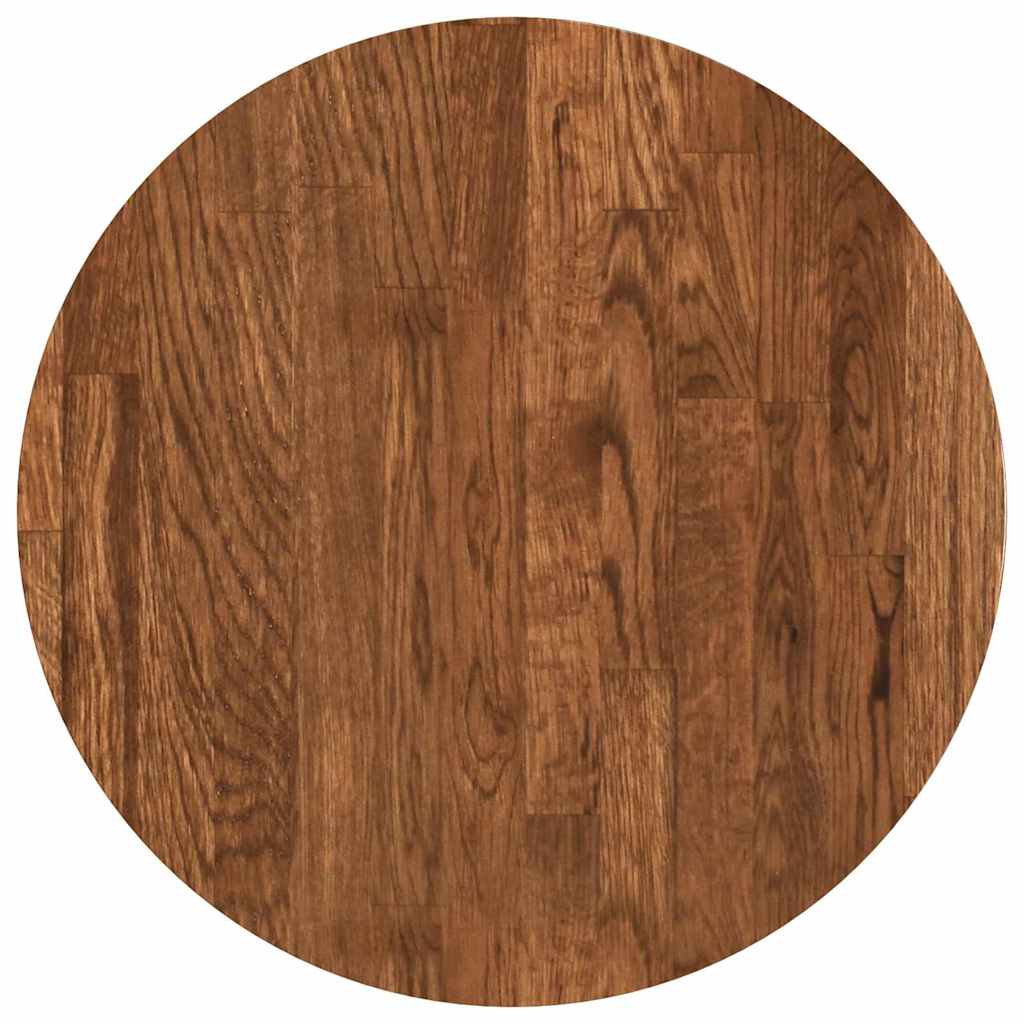 Bordplate Mørk brun Ø 40 x 4 cm Massivt Eiketre