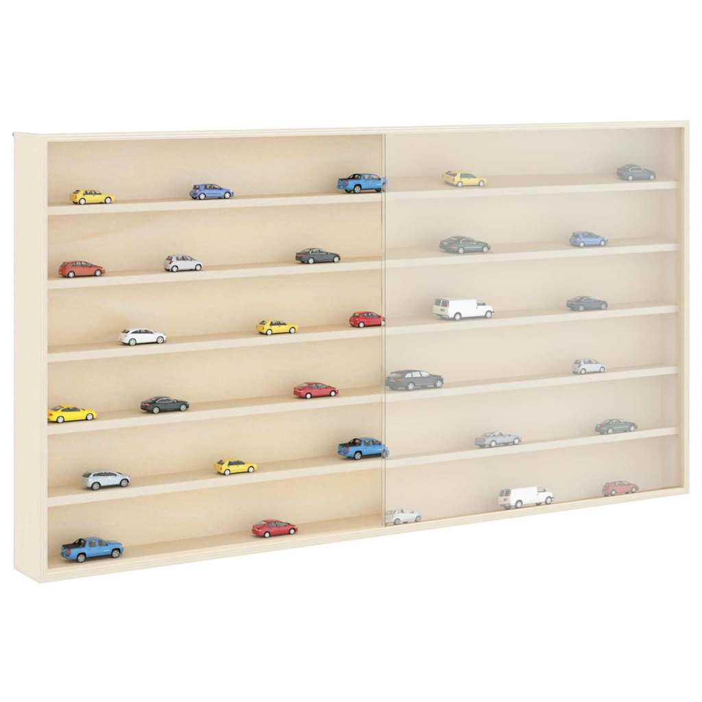 Veggdokumentdisplay med dør Beige 100 x 8,5 x 54 cm Kryssfinér