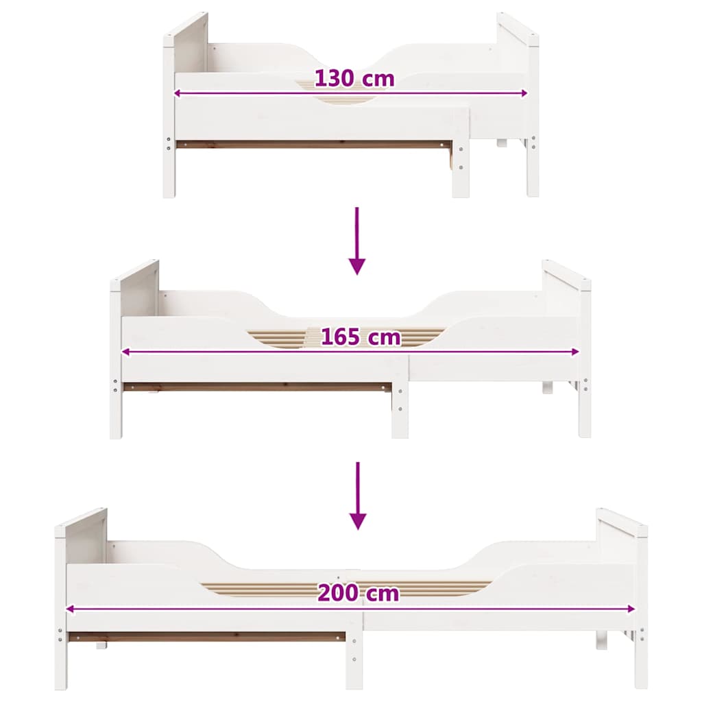 Sengestamme med hodegjerde Hvit 80 x 200 cm Konstruert tre