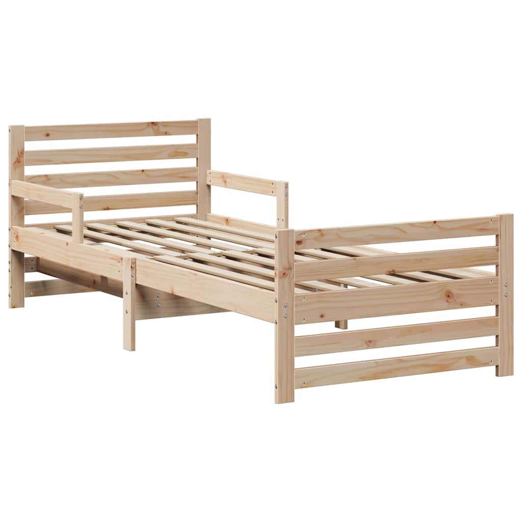 Sengestamme med hodegjerde Brun 80 x 200 cm Konstruert tre