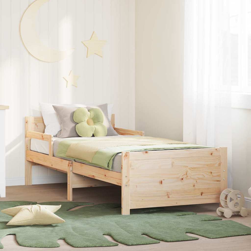 Sengestamme med hodegjerde Brun 80 x 200 cm Konstruert tre