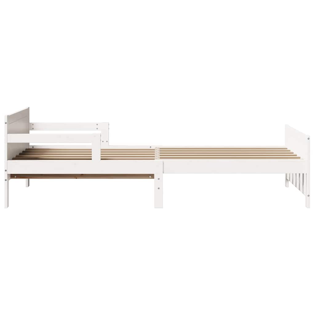 Sengestamme med hodegjerde Hvit 80 x 200 cm Konstruert tre