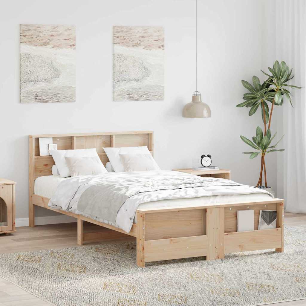 Sengestamme med hodegjerde Brun 120 x 200 cm Konstruert tre