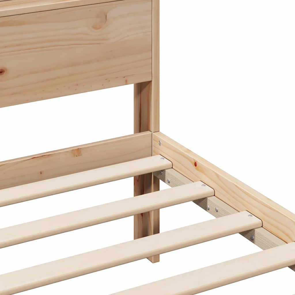 Sengestamme med hodegjerde Brun 90 x 200 cm Konstruert tre