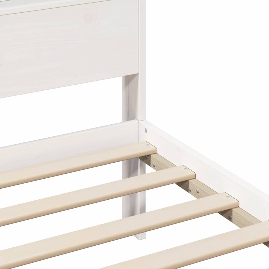 Sengestamme med hodegjerde Hvit 90 x 200 cm Konstruert tre