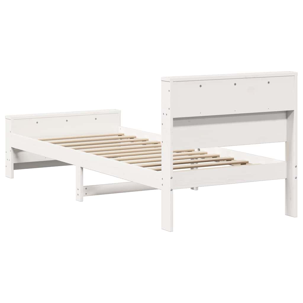 Sengestamme med hodegjerde Hvit 90 x 200 cm Konstruert tre