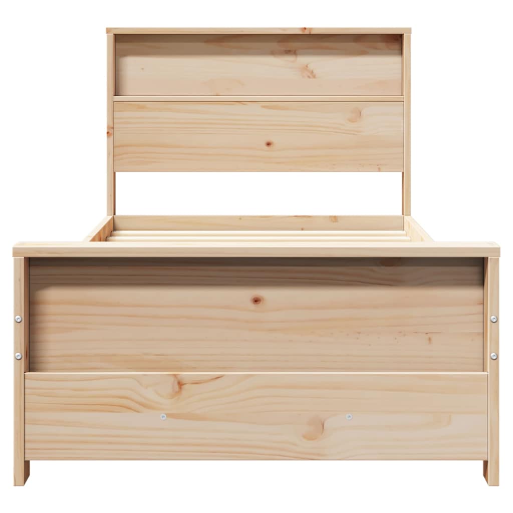 Sengestamme med hodegjerde Brun 80 x 200 cm Konstruert tre