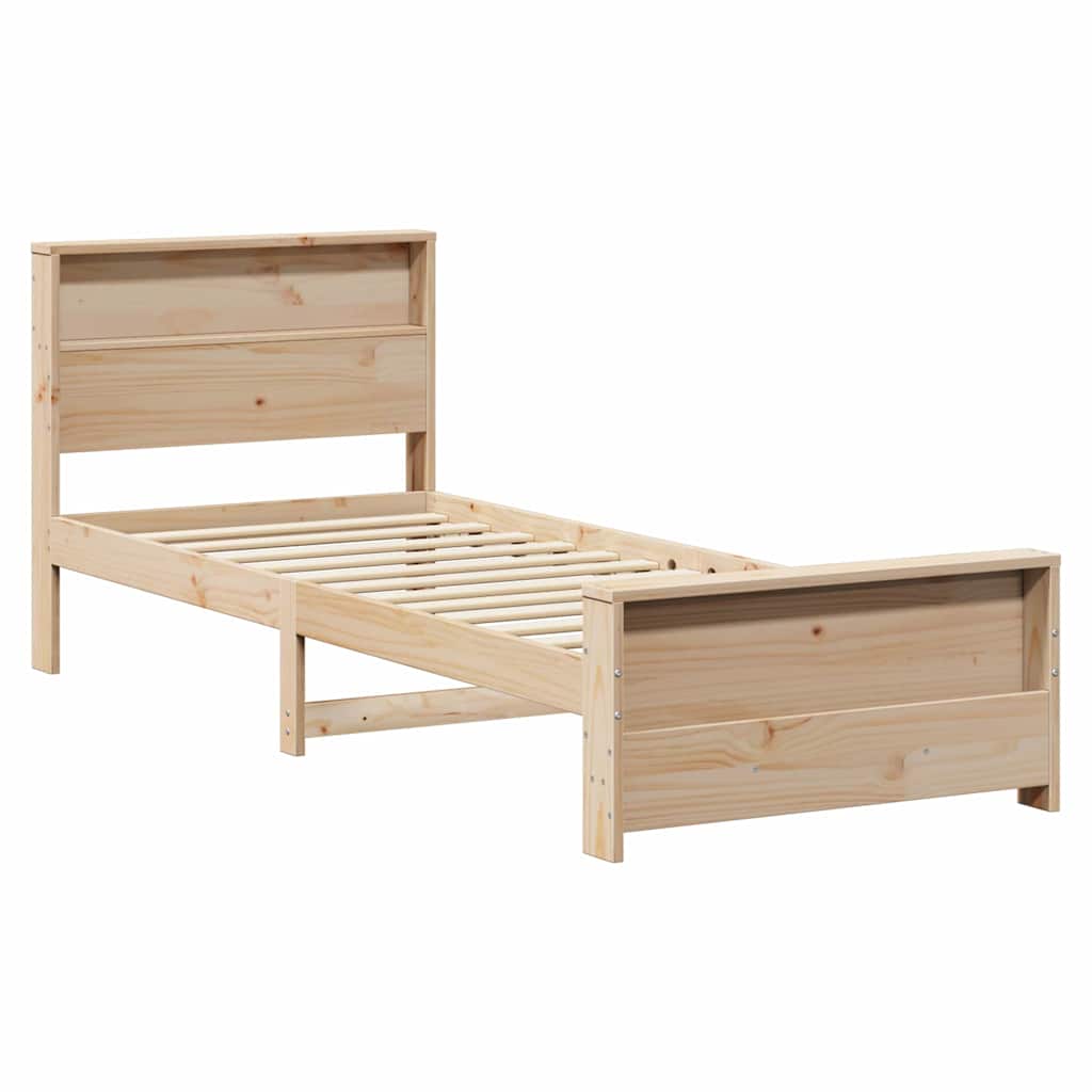 Sengestamme med hodegjerde Brun 75 x 190 cm Konstruert tre