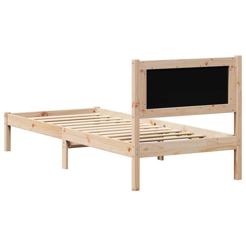 Sengestamme med hodegjerde Lysegrå 90 x 190 cm Massiv furu