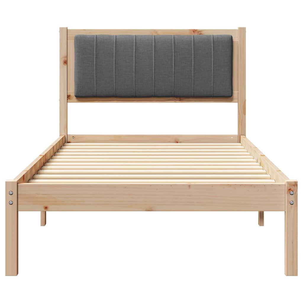 Sengeramme med Polstret Hodegjerde Mørkegrå 90 x 190 cm