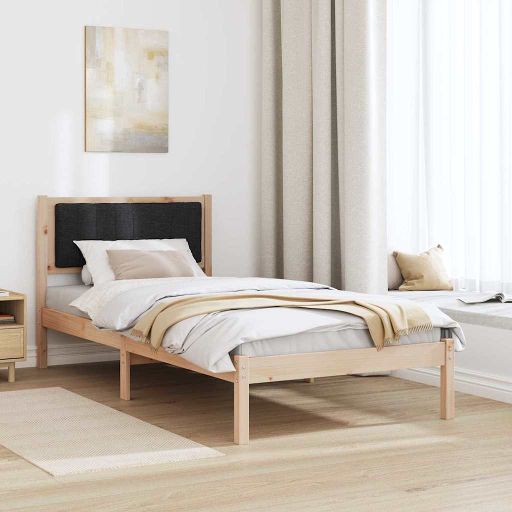Sengeramme med Polstret Hodegjerde Svart 90 x 190 cm