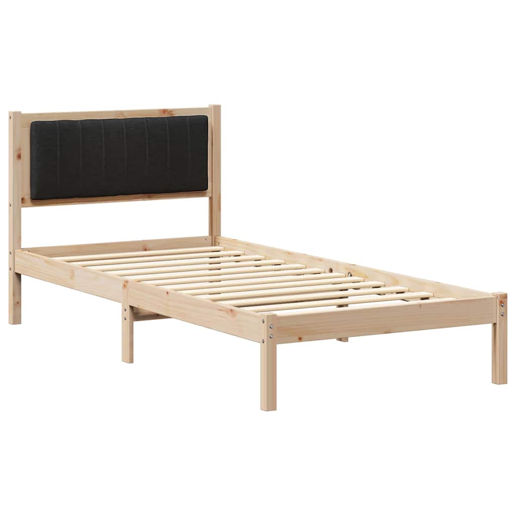 Sengeramme med Polstret Hodegjerde Svart 90 x 190 cm