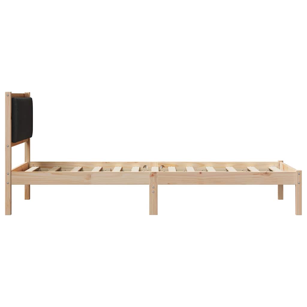 Sengeramme med Polstret Hodegjerde Svart 90 x 190 cm