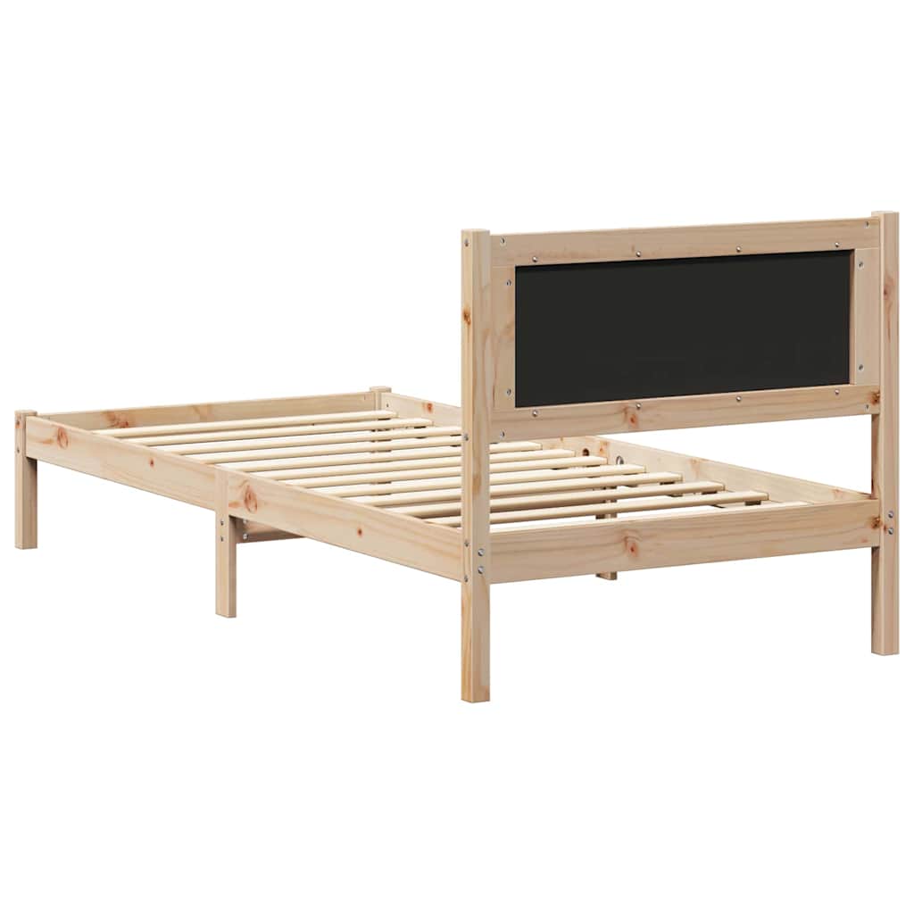 Sengeramme med Polstret Hodegjerde Gråbrun 90 x 190 cm