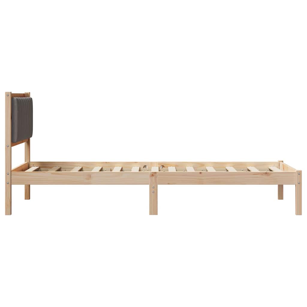 Sengeramme med Polstret Hodegjerde Gråbrun 90 x 190 cm