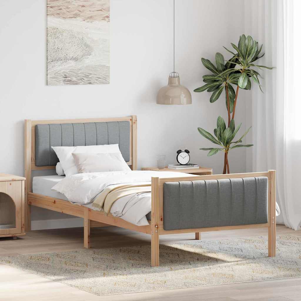 Sengestamme Brun og lys grå 90 x 200 cm Heltre furu