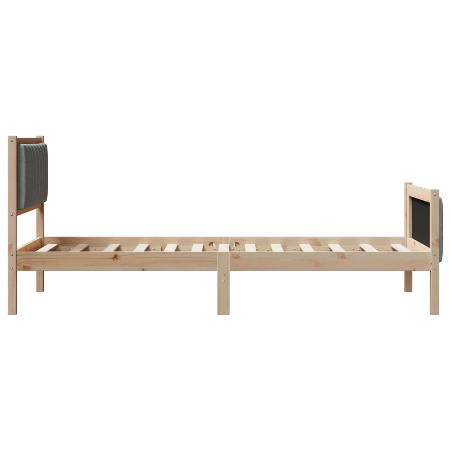 Sengestamme brun og mørkegrå 90 x 200 cm Heltre furu
