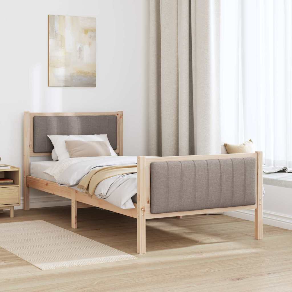 Sengestamme Brun og taupe 90 x 200 cm Heltre furu