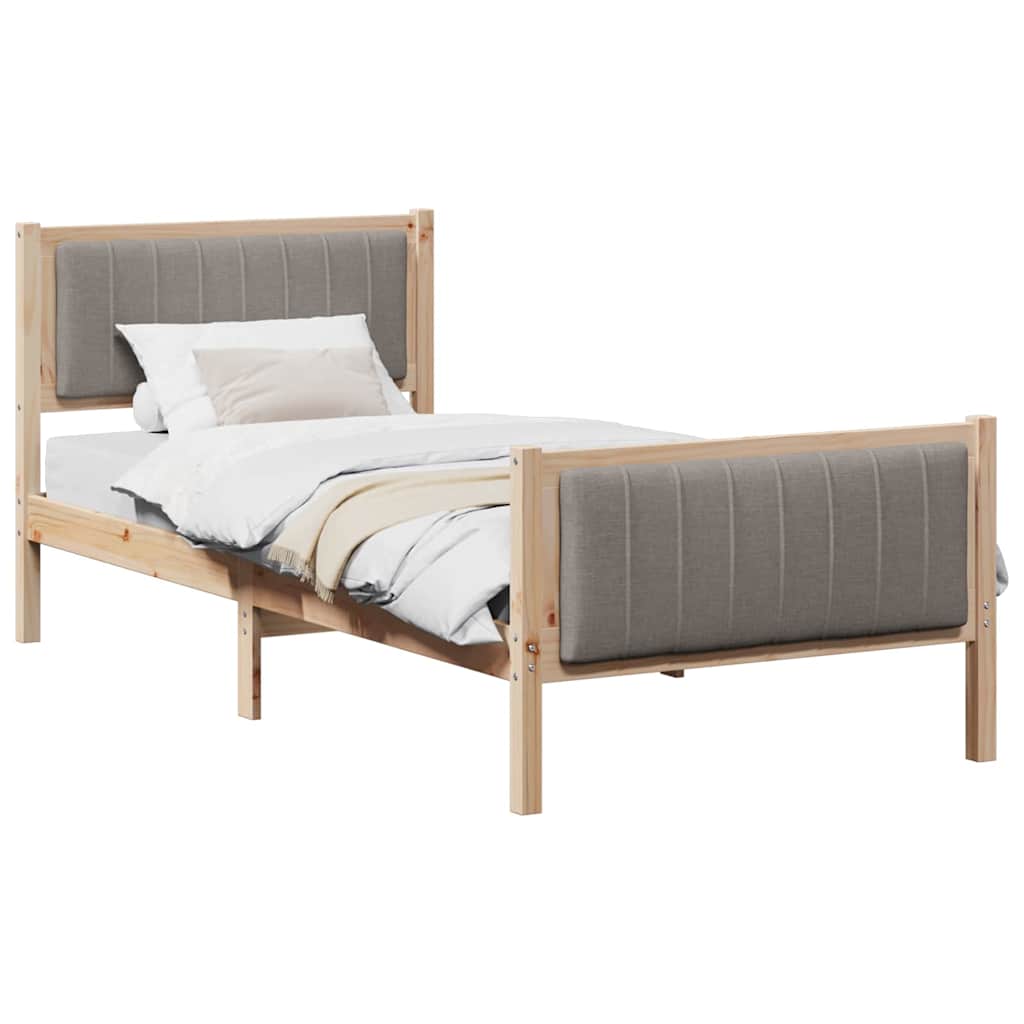 Sengestamme Brun og taupe 90 x 200 cm Heltre furu
