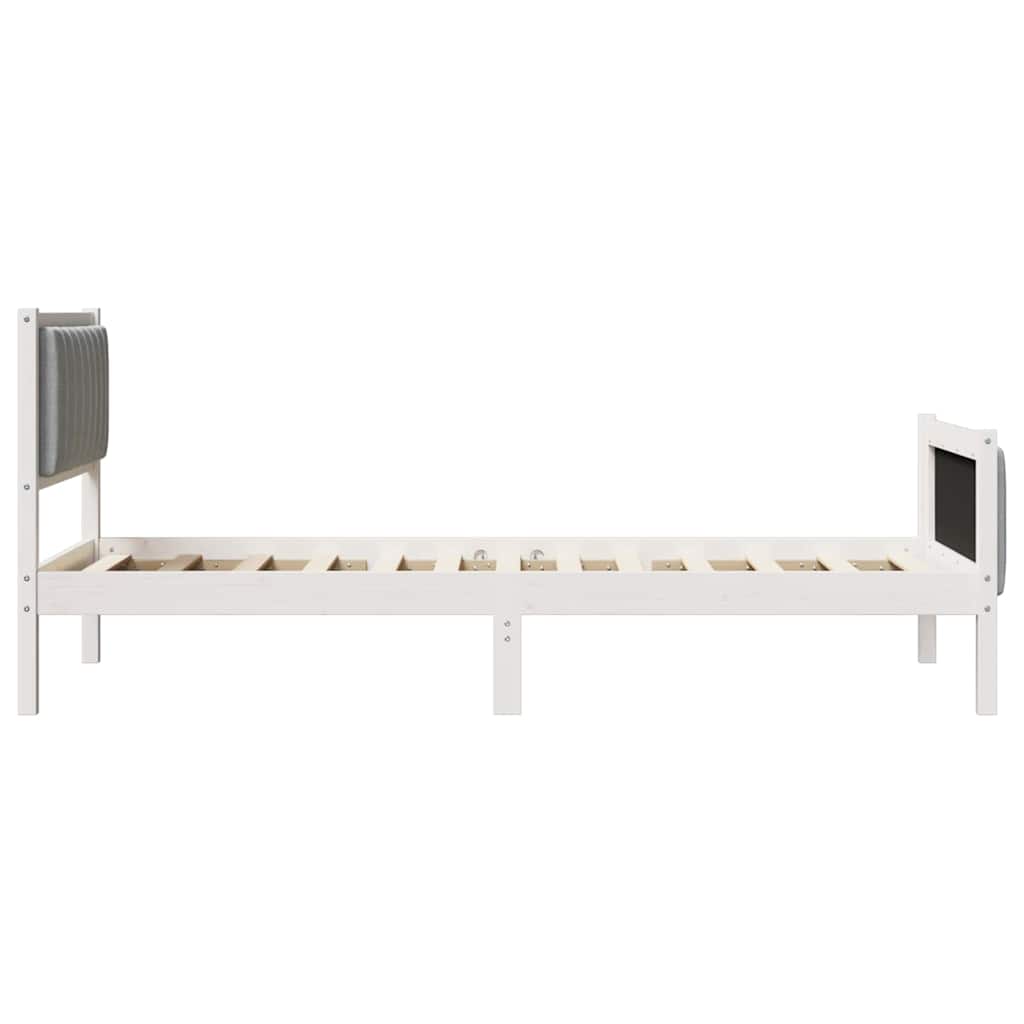 Sengestamme Hvit og lysegrå 90 x 200 cm Heltre furu