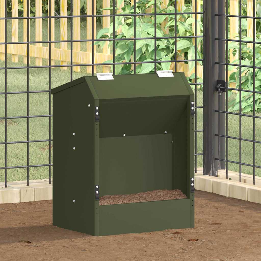 Kaninfôrer Olivengrønn 64.5 x 25.5 x 45.5 cm Kaldvalsget Stål