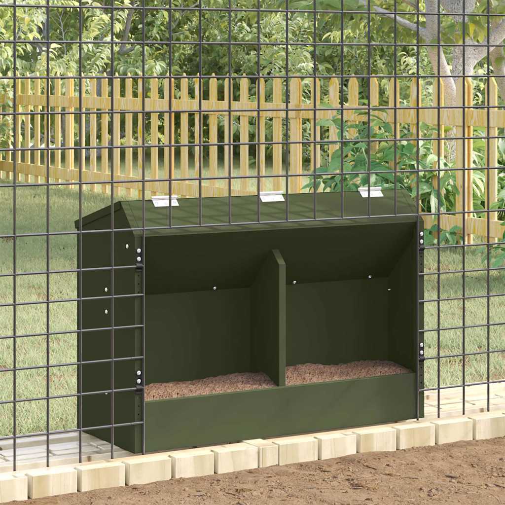 Kaninfôrer Olivengrønn 64.5 x 25.5 x 45.5 cm Kaldvalsget Stål