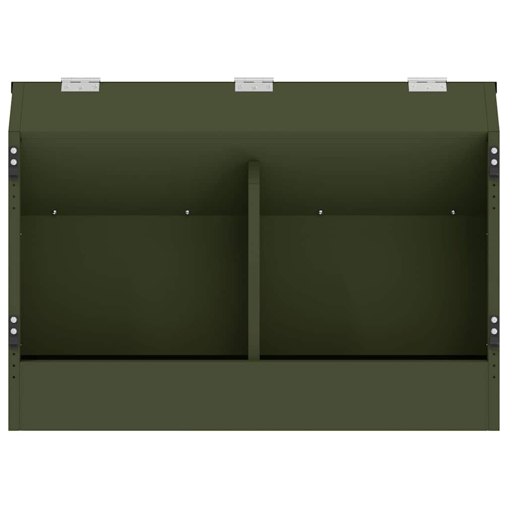 Kaninfôrer Olivengrønn 64.5 x 25.5 x 45.5 cm Kaldvalsget Stål