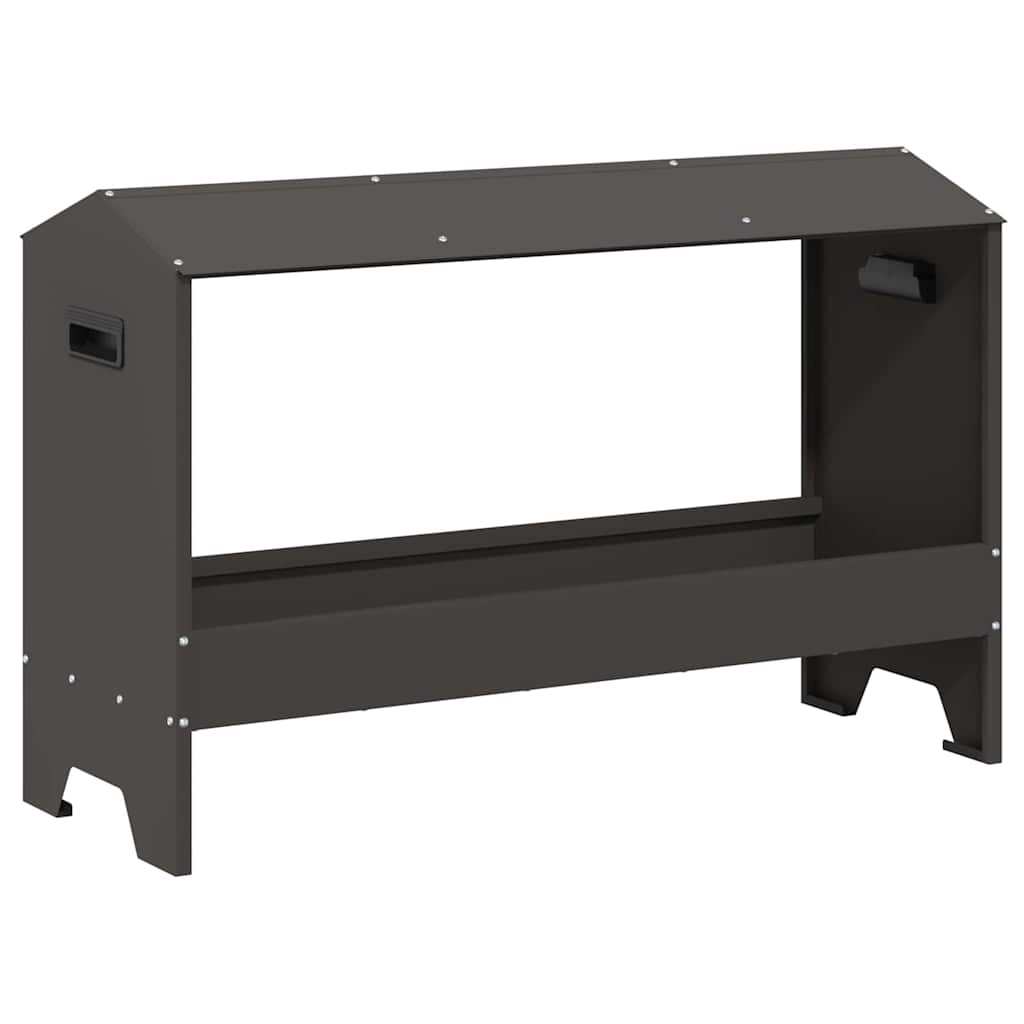 Kylling Fôringsrenne Svart 81 x 32 x 53,5 cm Kaldvalsget Stål