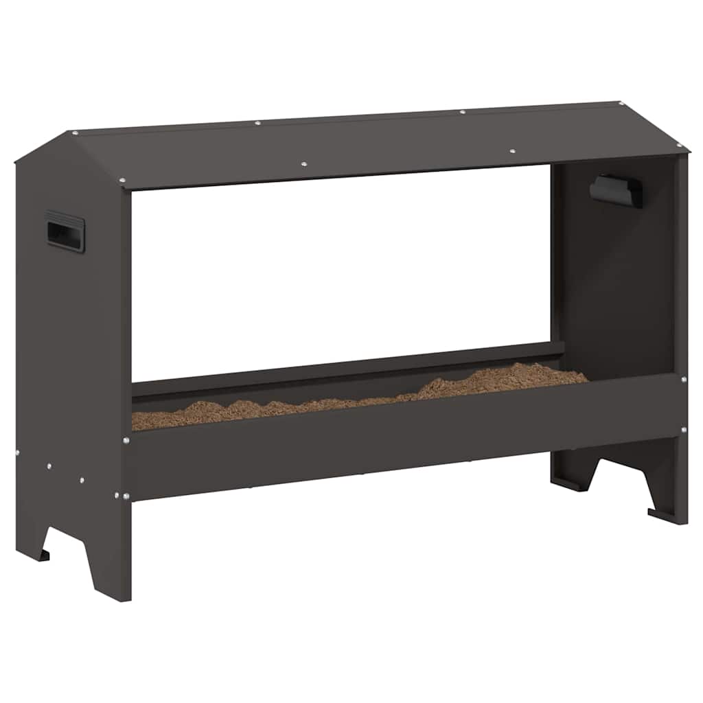 Kylling Fôringsrenne Svart 81 x 32 x 53,5 cm Kaldvalsget Stål
