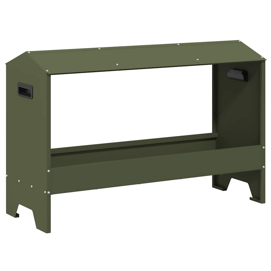 Kylling Fôringsrenne Olivengrønn 81 x 32 x 53,5 cm