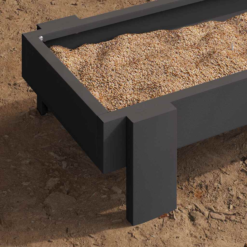 Kylling Fôringsrenne Svart 80 x 28 x 13.5 cm Kaldvalsget Stål