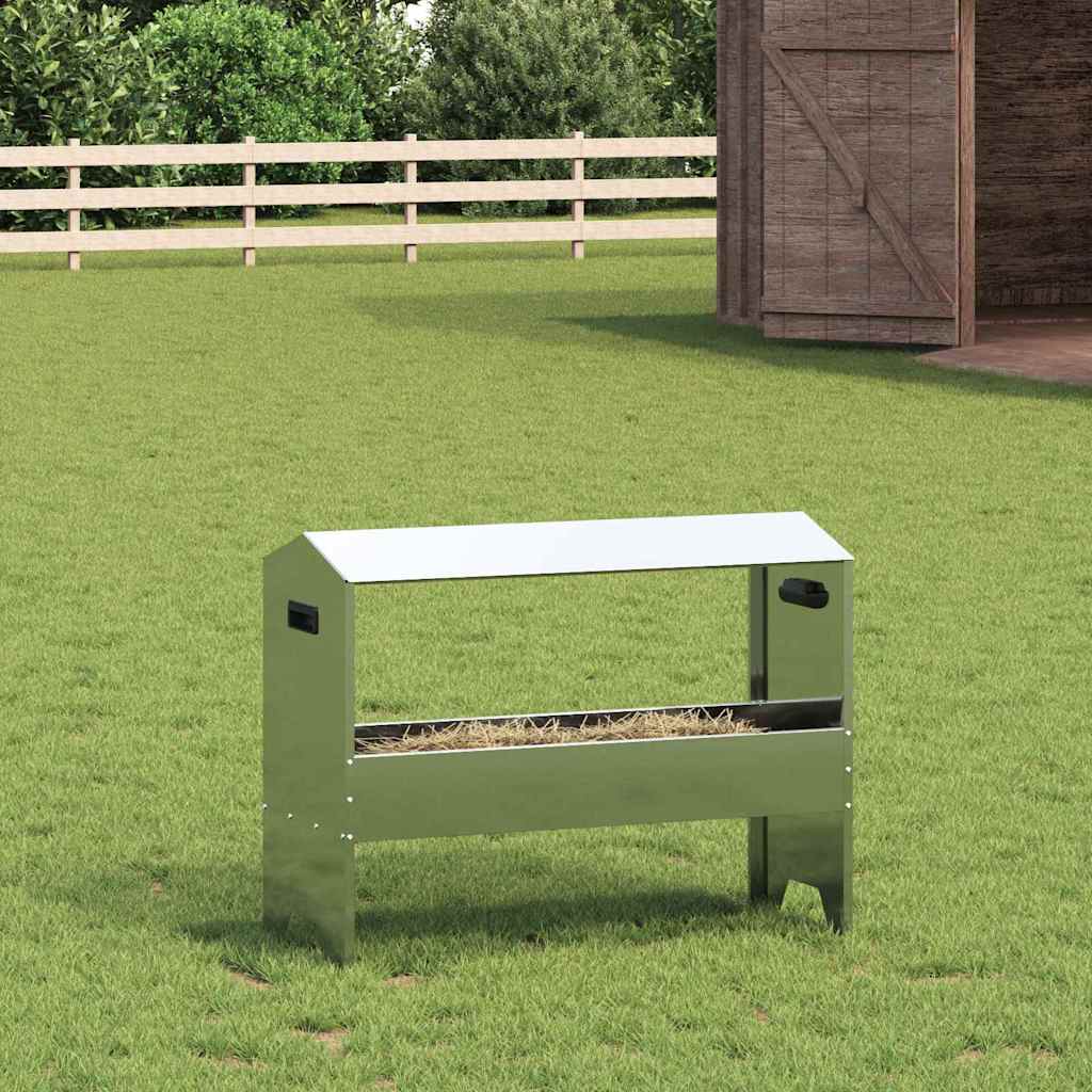 Fôringsgrøft for husdyr sølv 79 x 35 x 62 cm Galvanisert Stål