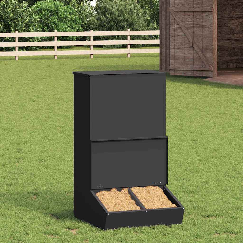 Fôringsautomat for Svin Svart 55 x 51 x 91,5 cm
