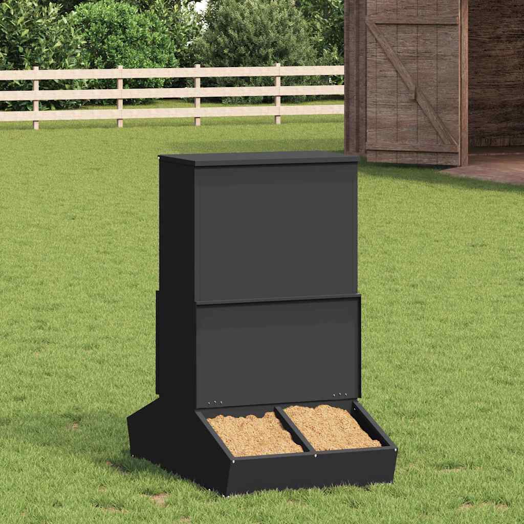 Fôringsautomat for Svin Svart 82 x 51 x 91,5 cm