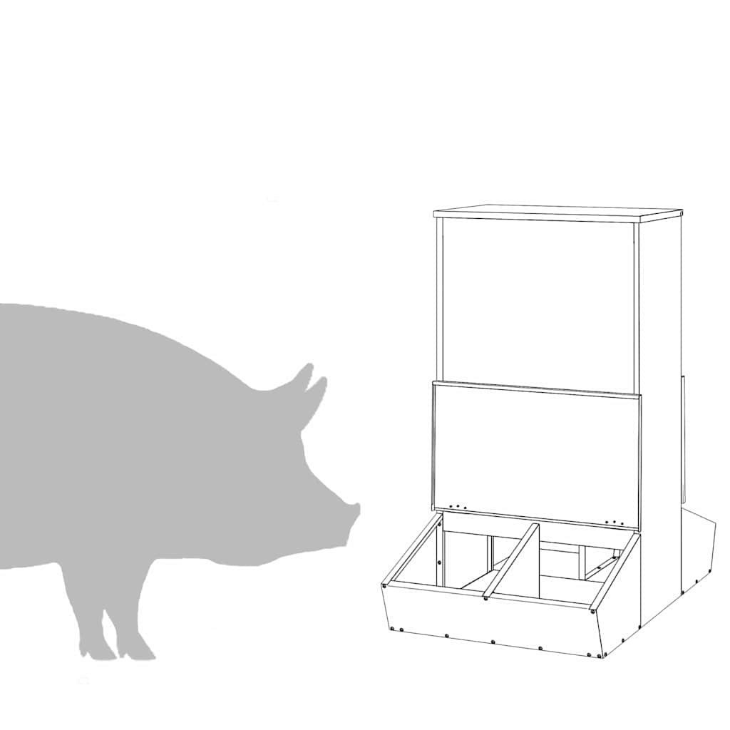 Fôringsautomat for Svin Svart 82 x 51 x 91,5 cm