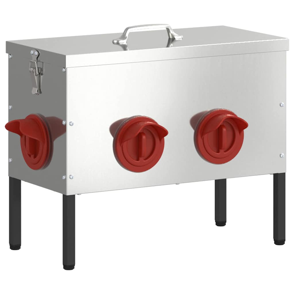 Hønsefutteral 2 pcs sølv 41,5 x 20,5 x 33 cm Galvanisert Stål