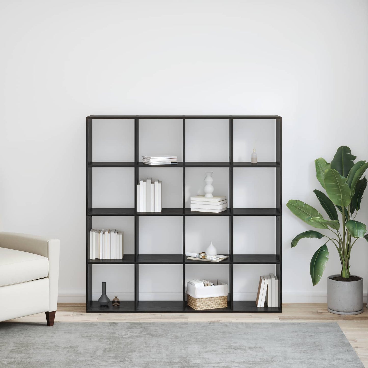 Bokskap Svart Eik 137,5 x 29 x 137,5 cm Konstruert tre