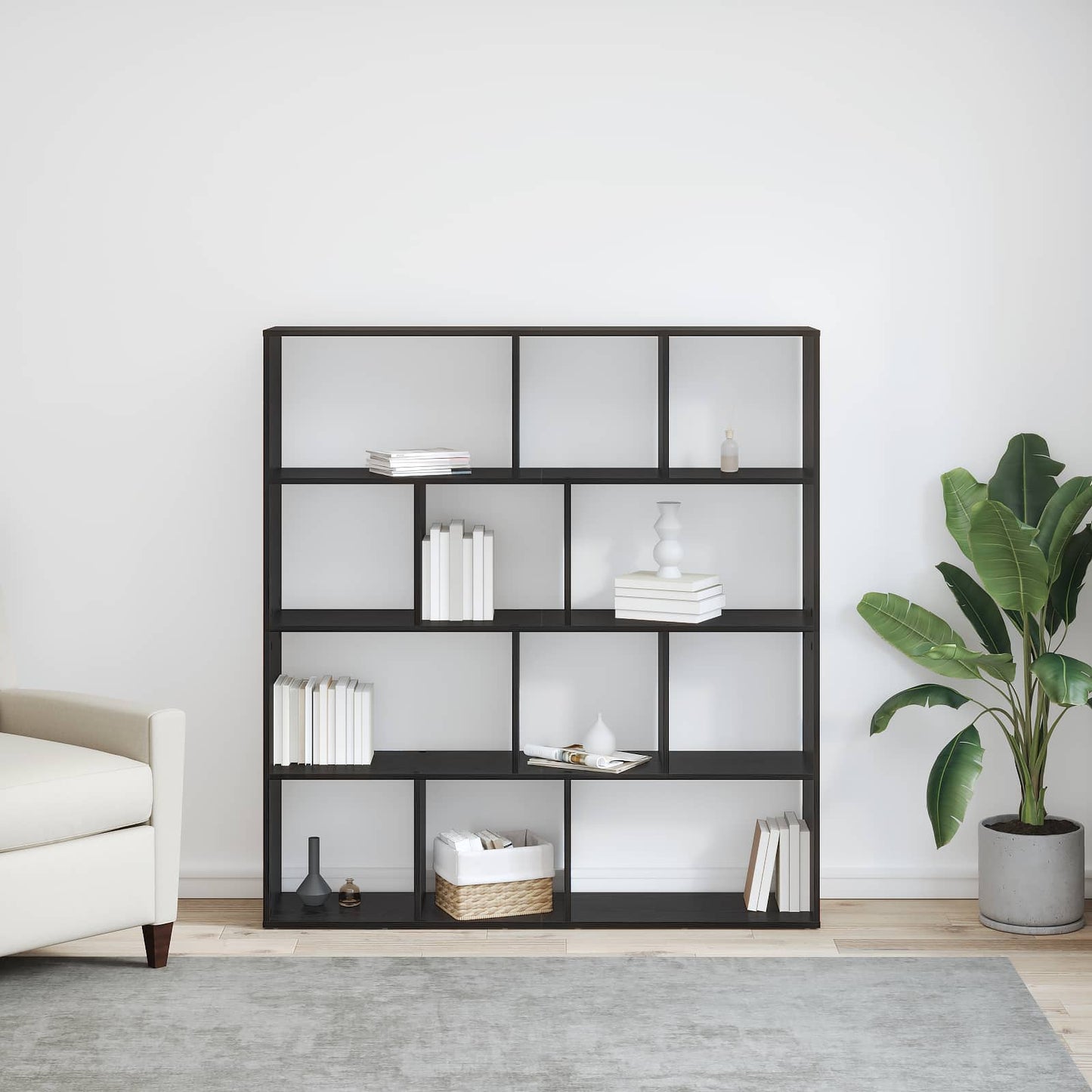 Bokskap Svart Eik 132 x 29 x 141,5 cm Konstruert tre