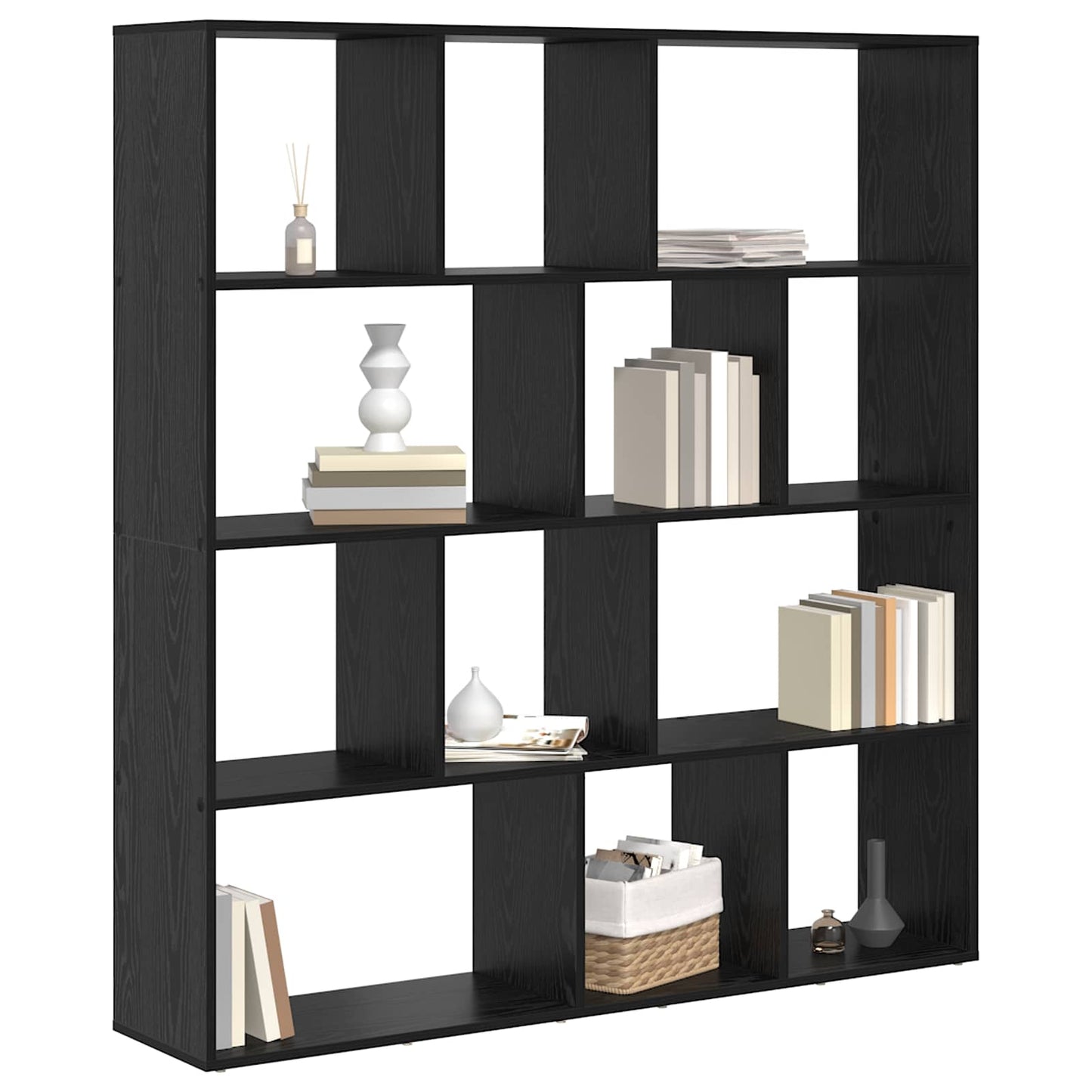 Bokskap Svart Eik 132 x 29 x 141,5 cm Konstruert tre
