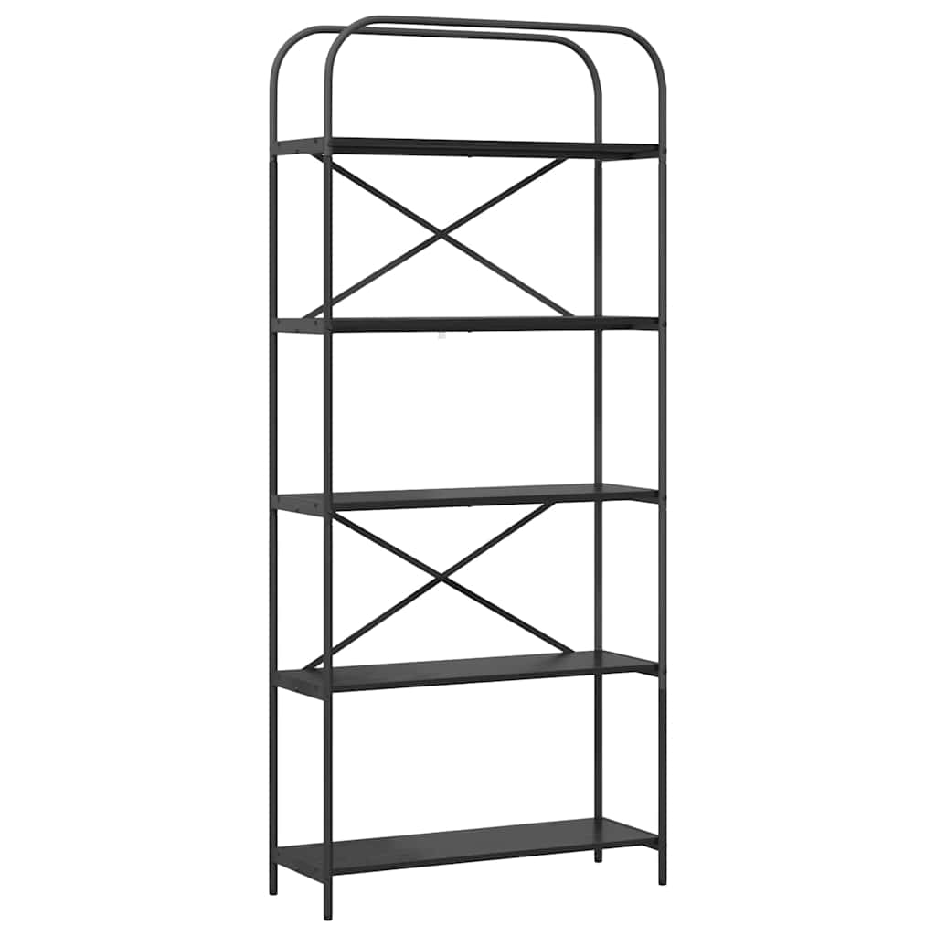 Bokhylle Svart Eik 80 x 30 x 183 cm Konstruert tre