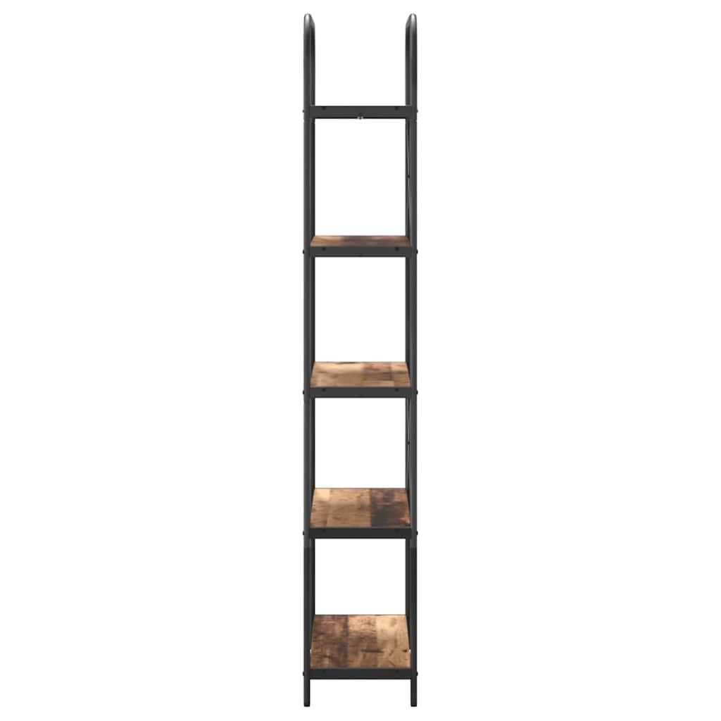 Bokhylle 5 nivåer 80 x 30 x 183 cm Konstruert tre Gammelt tre