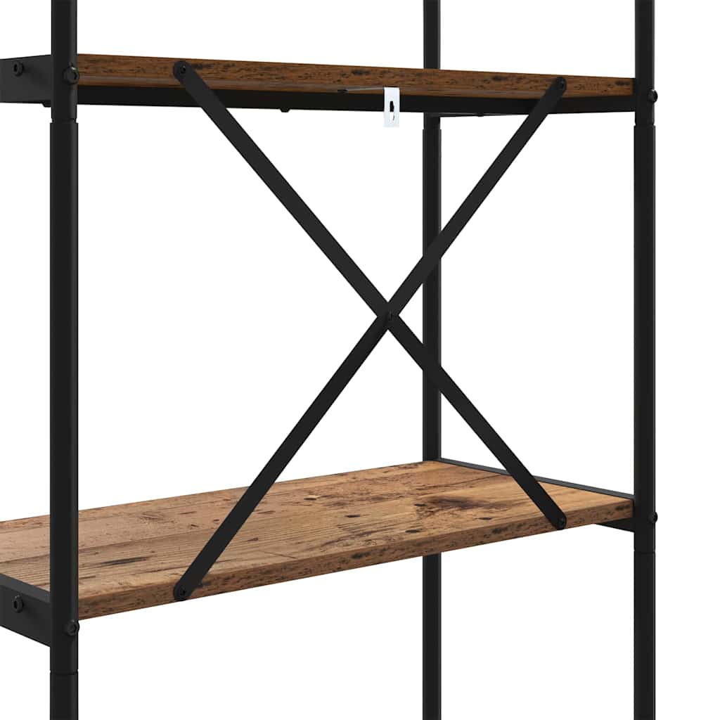 Bokhylle 5 nivåer 60 x 30 x 183 cm Konstruert tre Gammelt tre