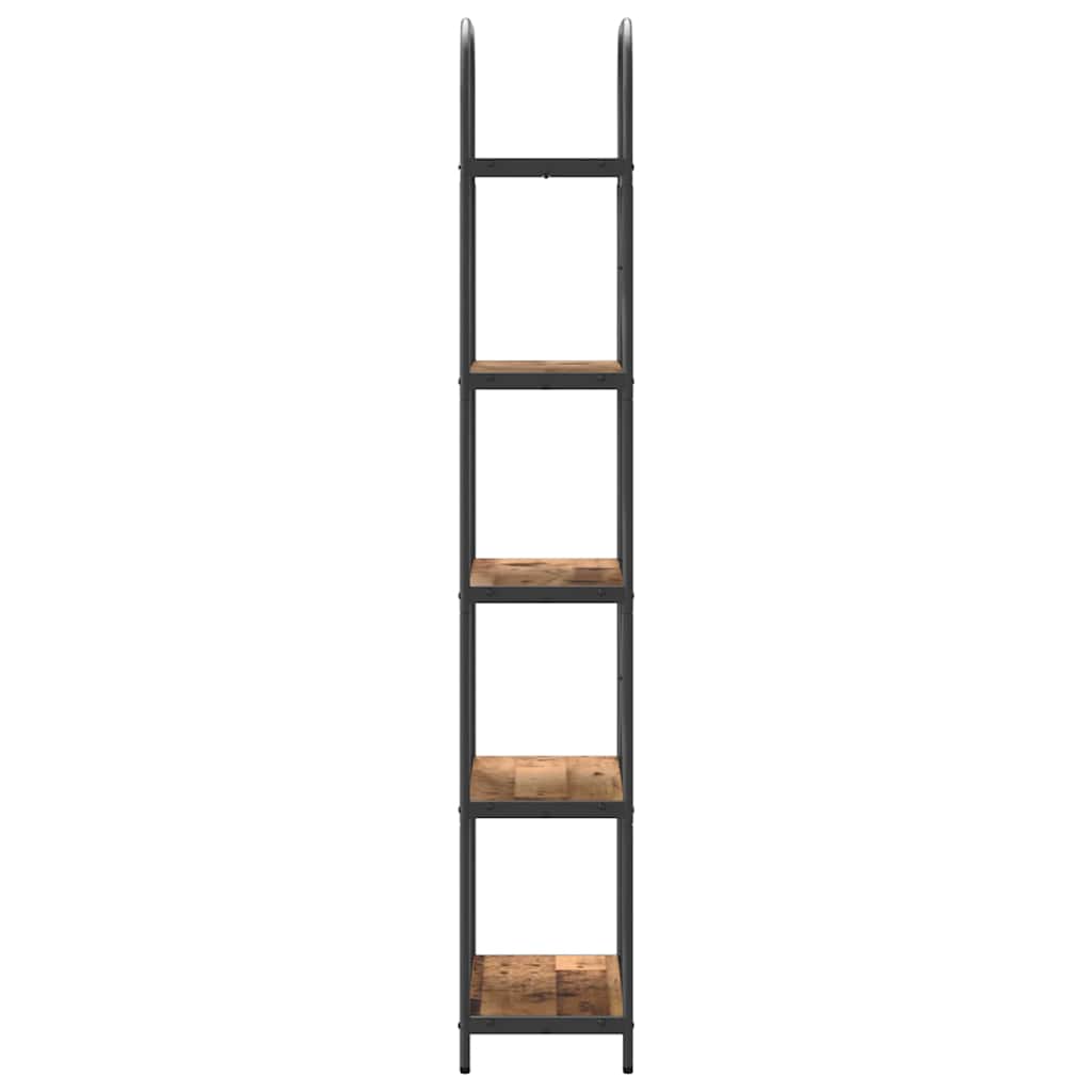 Bokhylle 5 nivåer 60 x 30 x 183 cm Konstruert tre Gammelt tre