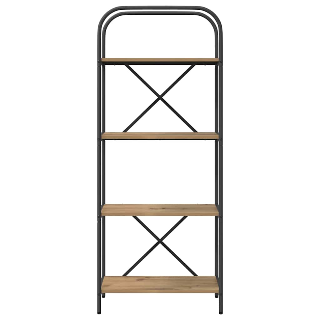 Bokhylle 4 nivåer 60 x 30 x 146 cm Konstruert tre Artisan Eik