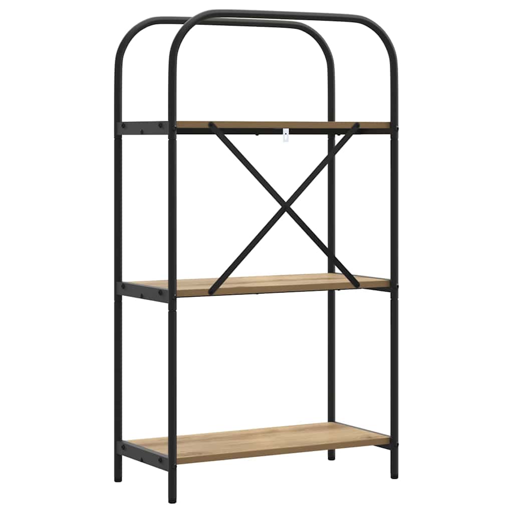 Bokhylle 3 nivåer 60 x 30 x 109 cm Konstruert tre Artisan Eik