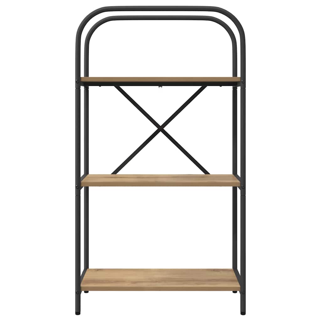 Bokhylle 3 nivåer 60 x 30 x 109 cm Konstruert tre Artisan Eik