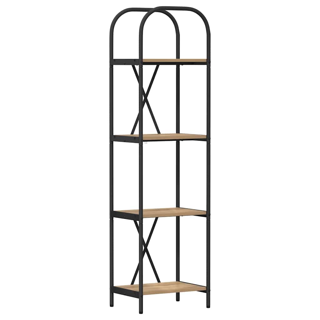Bokhylle 4 nivåer 40 x 30 x 146 cm Konstruert tre Artisan Eik