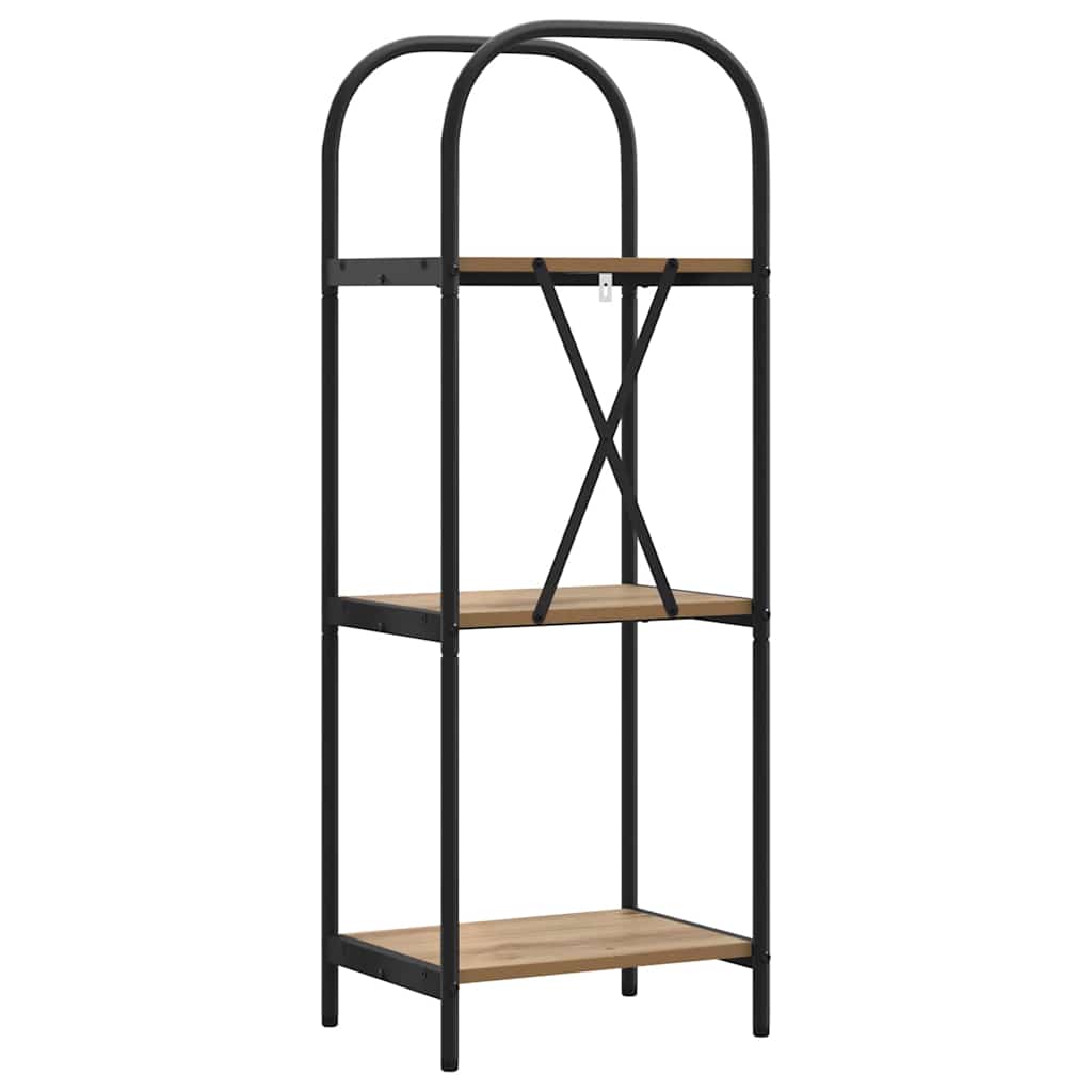 Bokhylle 3 nivåer 40 x 30 x 109 cm Konstruert tre Artisan Eik