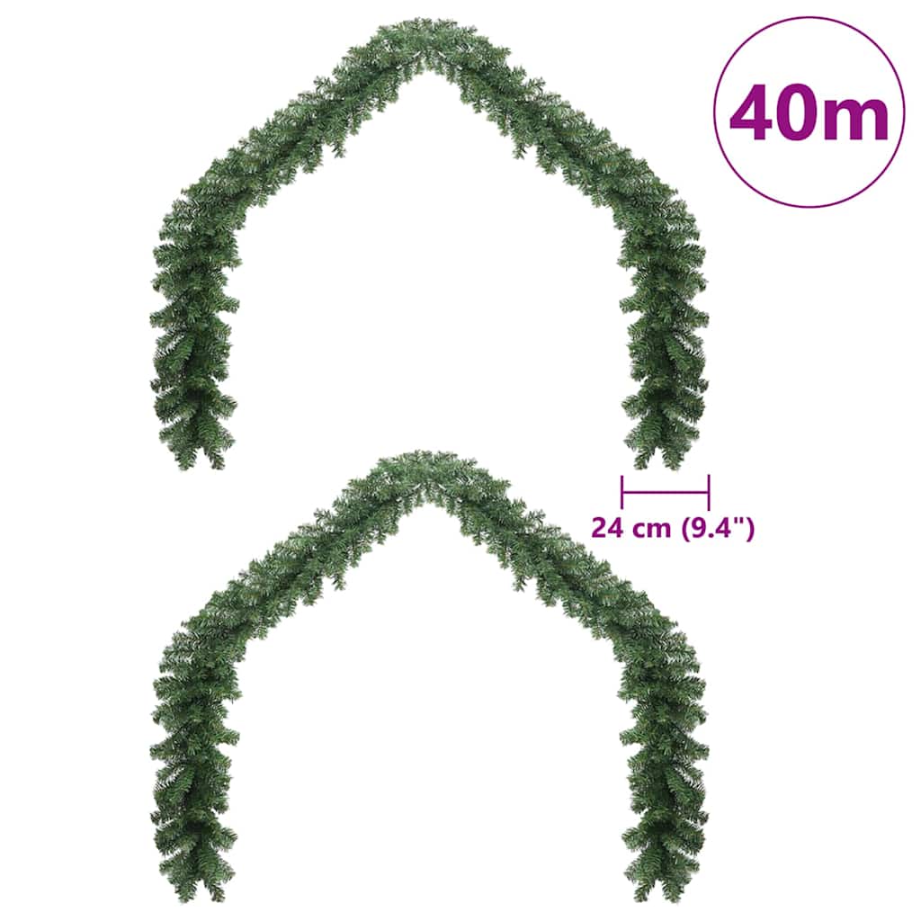 Julekrans 2 pcs grønn 20 m PVC